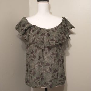 Silk Flutter Short Sleeves Blouse Medium MSSP
